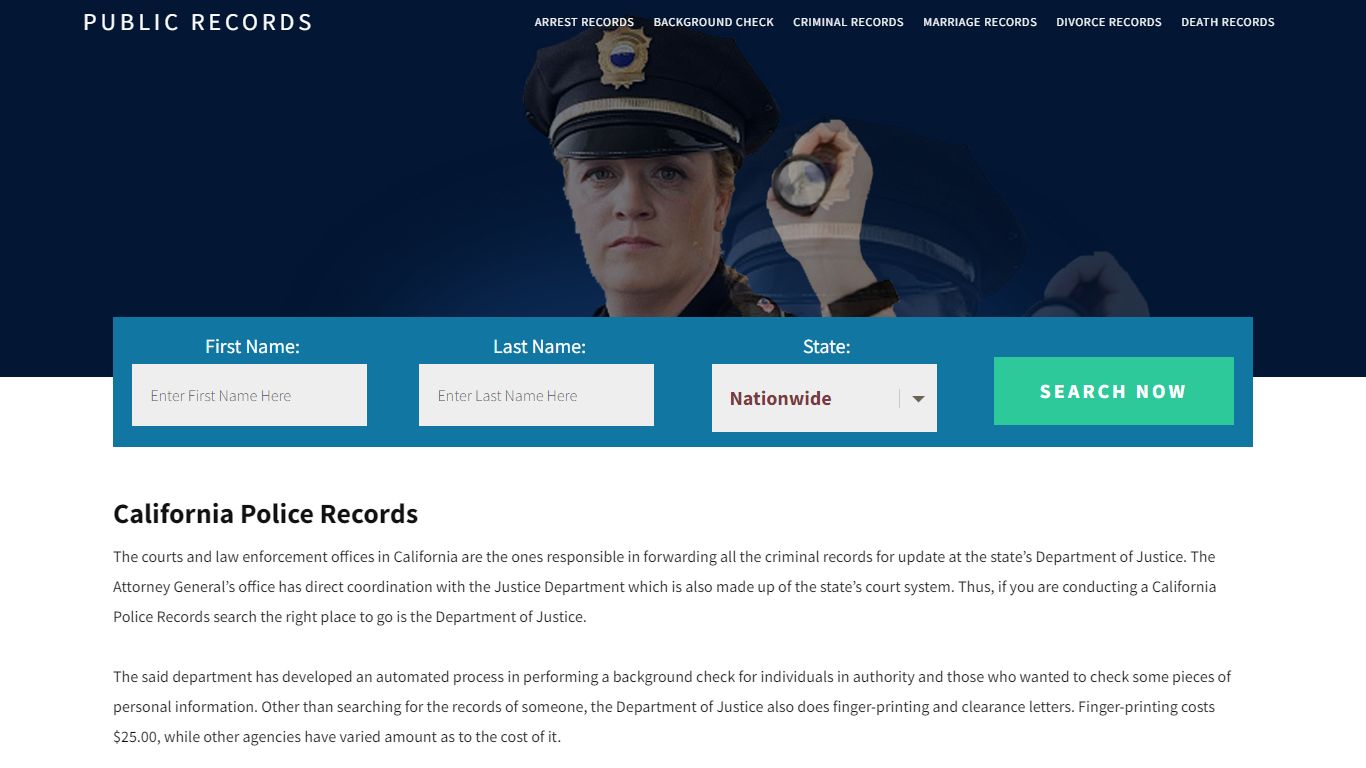 California Police Records | Get Instant Reports On People